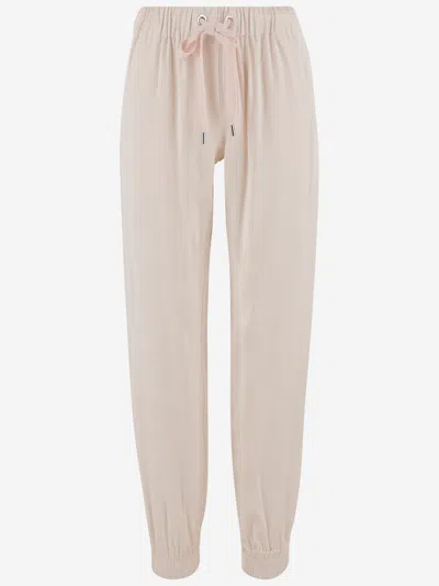 Sa Su Phi Silk And Viscose Valentina Joggers Pants In Ivory