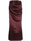 Sa Su Phi Satin-finish Silk Skirt In Red