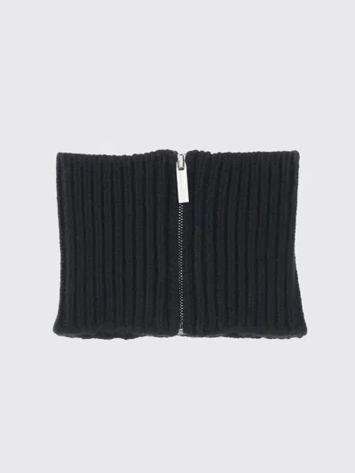 Sa Su Phi Ribbed Knit Scarf With Central Silver Zipper In Blue