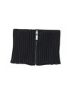 Sa Su Phi Zip-front Ribbed Neck Warmer Scarf In Black
