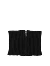 Sa Su Phi Ribbed Knit Scarf With Central Silver Zipper In Black