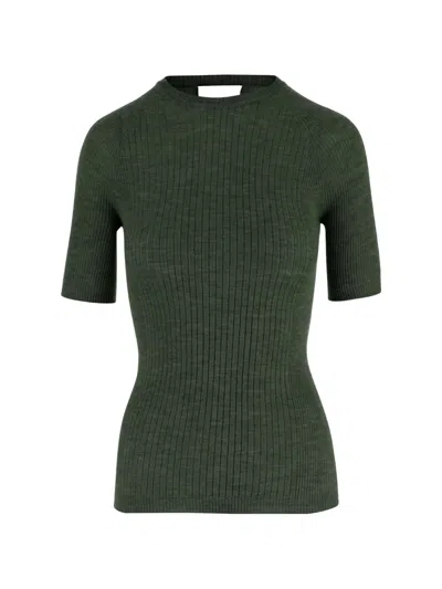 Sa Su Phi Short-sleeved Ribbed T-shirt In Green