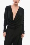 Sa Su Phi Silk-cash Deep-neckline Pullover
