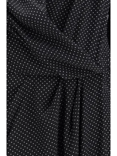 Sa Su Phi Silk Crepe De Chine Criss-cross Dress In Black