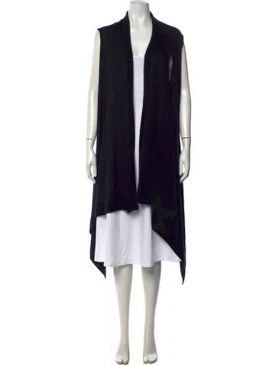 Pre-owned Sa Su Phi Silk Open Front Sweater W/ Tags In Black