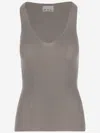 Sa Su Phi Silk Tank Top In Beige