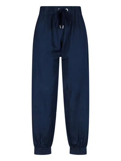 Sa Su Phi Silk-viscose Trousers For Women In Blue