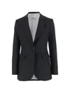 Sa Su Phi Single-breasted Blazer In Brown