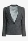 Sa Su Phi Checked Single-breasted Blazer In Gray