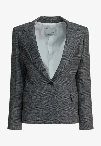SA SU PHI SINGLE-BREASTED CHECKED BLAZER