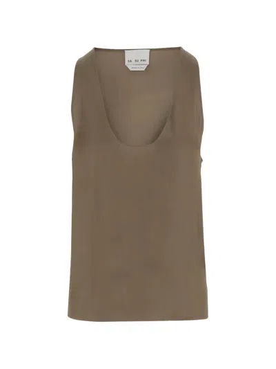 Sa Su Phi Sleeveless Top In Brown