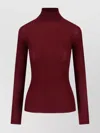 Sa Su Phi Ribbed Cashmere-silk Sweater With High Neckline And Fitted Silhouette In Black