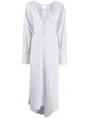 Sa Su Phi Stripe-pattern Belted Shirt Dress In Weiss