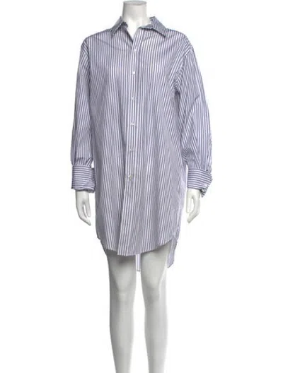 Pre-owned Sa Su Phi Striped Mini Dress In Blue