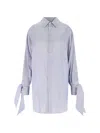 Sa Su Phi Susanna Silk Shirt With Striped Pattern In Light Blue