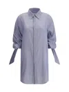 Sa Su Phi Susanna Silk Shirt With Striped Pattern In White/blue