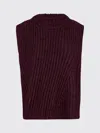 Sa Su Phi Sleeveless Ribbed Wool Blend Jumper In Burgundy
