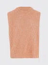 Sa Su Phi Sleeveless Ribbed Wool Blend Jumper In Orange