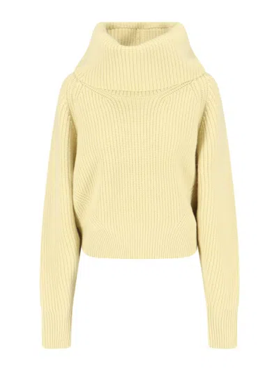 Sa Su Phi Cashmere Blend High-collar Knit Sweater In Yellow