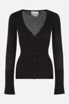 Sa Su Phi Button-up Knit Top In Black