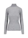 Sa Su Phi Long Sleeve Mock Neck Knitwear Top In Gray