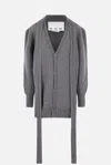 Sa Su Phi Buttoned Tie Cardigan In Gray