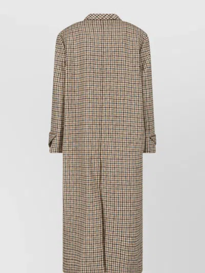 Sa Su Phi Lauren Checked Belted Trench Coat In Brown