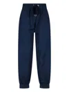 Sa Su Phi High-waisted Silk Blend Athletic Pants With Drawstring Closure In Blue
