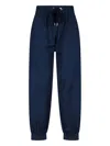 Sa Su Phi High-waisted Silk Blend Athletic Pants With Drawstring Closure In Blue