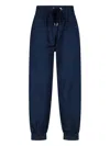 Sa Su Phi High-waisted Silk Blend Athletic Pants With Drawstring Closure In Blue