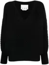 Sa Su Phi V-neck Cashmere Jumper In Black