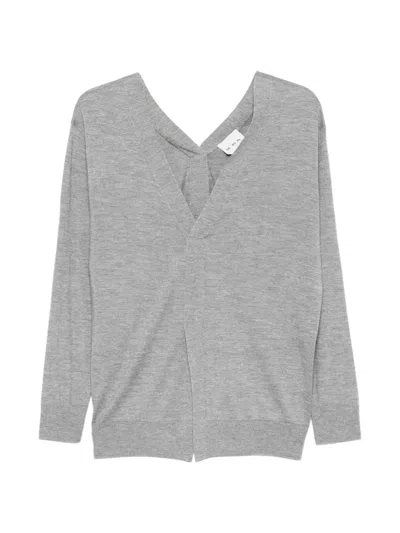 Sa Su Phi V-neck Cashmere Sweater In Gray