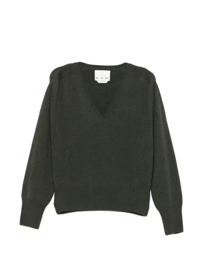 Sa Su Phi V-neck Cashmere Sweater In Green