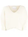 Sa Su Phi V-neck Ribbed-knit Jumper In Weiss