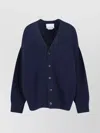 Sa Su Phi Navy Blue Knitted Cardigan With V-neckline And Button-down Front In Blue
