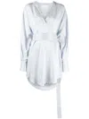Sa Su Phi V-neck Tied Shirt-dress In Blau
