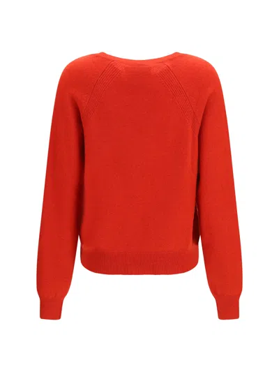 Sa Su Phi V-neck Cashmere-silk Sweater In Red