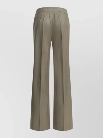 Sa Su Phi Wide Leg Trousers Belt Loops Pleated Design In Gray