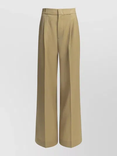 Sa Su Phi Wide Leg Trousers Pleated Front Belt Loops