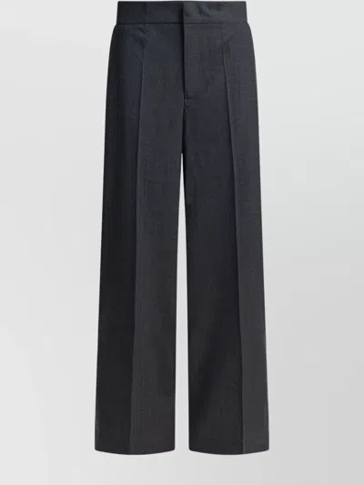 Sa Su Phi Wide-leg Trousers With Pleated Front And Pockets In Black