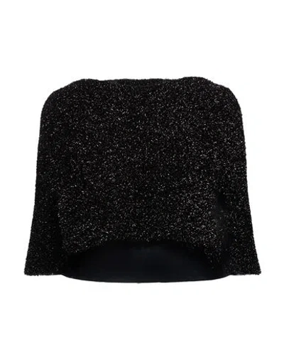 Sa Su Phi Woman Cape Black Size 4 Metallic Polyester, Polyamide