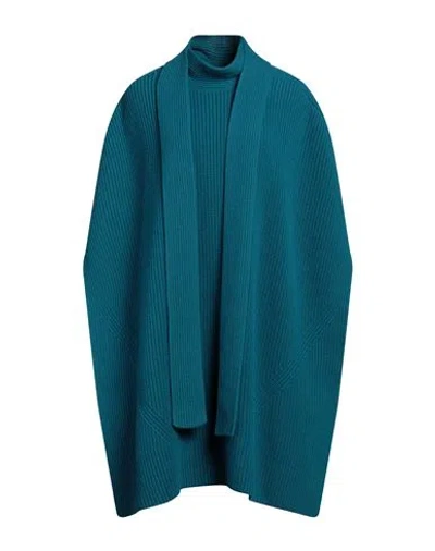 Sa Su Phi Woman Cape Deep Teal Size 6 Cashmere, Silk In Green