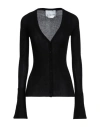 Sa Su Phi Button-up Knit Top In Black