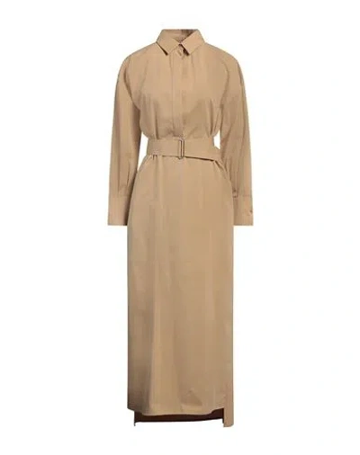 Sa Su Phi Woman Maxi Dress Camel Size 6 Cotton, Silk In Beige