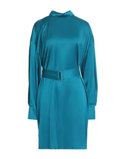 Sa Su Phi Woman Mini Dress Deep Teal Size 6 Silk, Viscose In Green