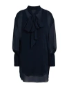 Sa Su Phi Woman Mini Dress Midnight Blue Size 2 Silk In Blue