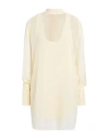 Sa Su Phi Woman Mini Dress Pastel Yellow Size 4 Silk