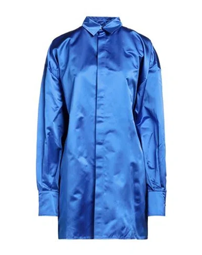Sa Su Phi Woman Shirt Bright Blue Size 6 Silk