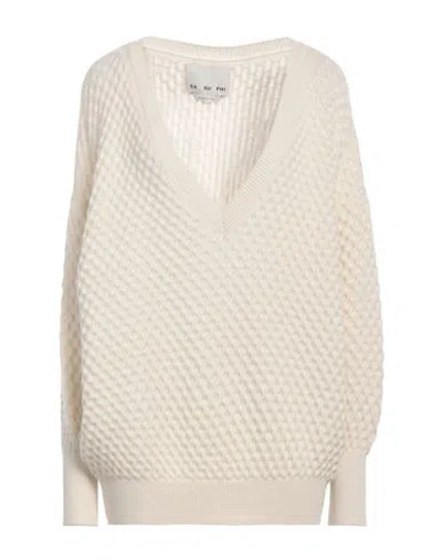 Sa Su Phi Woman Sweater Ivory Size 6 Cashmere In White