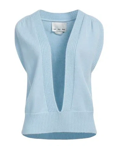 Sa Su Phi Woman Sweater Sky Blue Size 2 Cashmere